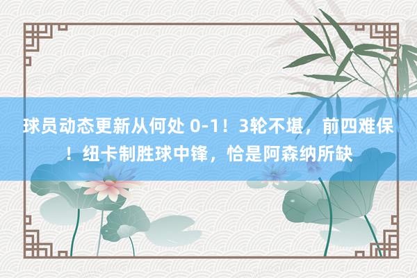 球员动态更新从何处 0-1！3轮不堪，前四难保！纽卡制胜球中锋，恰是阿森纳所缺