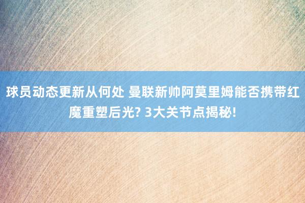 球员动态更新从何处 曼联新帅阿莫里姆能否携带红魔重塑后光? 3大关节点揭秘!