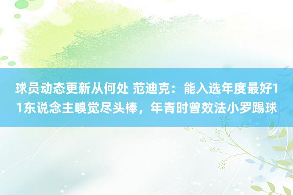 球员动态更新从何处 范迪克：能入选年度最好11东说念主嗅觉尽头棒，年青时曾效法小罗踢球