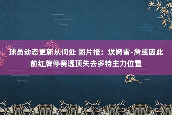 球员动态更新从何处 图片报：埃姆雷-詹或因此前红牌停赛透顶失去多特主力位置