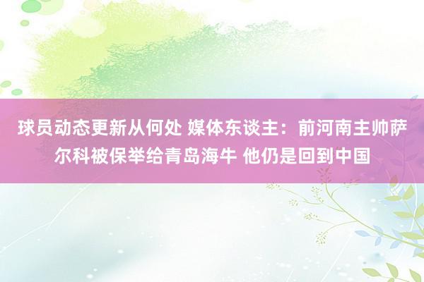 球员动态更新从何处 媒体东谈主：前河南主帅萨尔科被保举给青岛海牛 他仍是回到中国