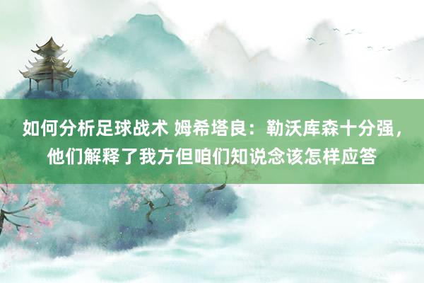 如何分析足球战术 姆希塔良：勒沃库森十分强，他们解释了我方但咱们知说念该怎样应答