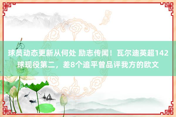 球员动态更新从何处 励志传闻！瓦尔迪英超142球现役第二，差8个追平曾品评我方的欧文