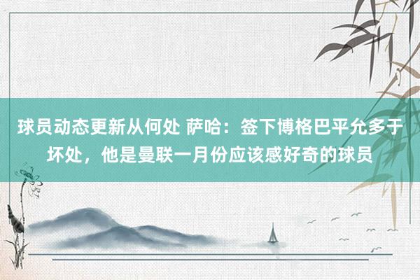 球员动态更新从何处 萨哈：签下博格巴平允多于坏处，他是曼联一月份应该感好奇的球员