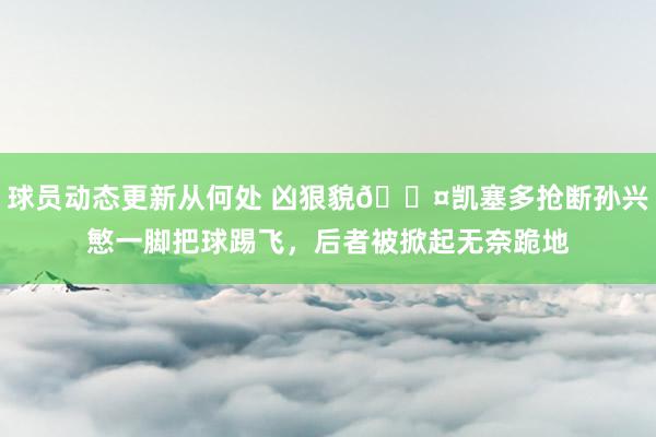 球员动态更新从何处 凶狠貌😤凯塞多抢断孙兴慜一脚把球踢飞，后者被掀起无奈跪地