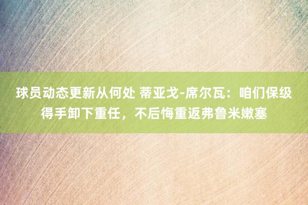 球员动态更新从何处 蒂亚戈-席尔瓦：咱们保级得手卸下重任，不后悔重返弗鲁米嫩塞