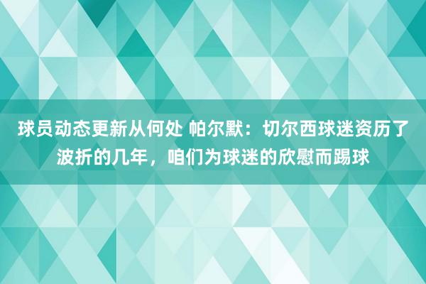 球员动态更新从何处 帕尔默：切尔西球迷资历了波折的几年，咱们为球迷的欣慰而踢球