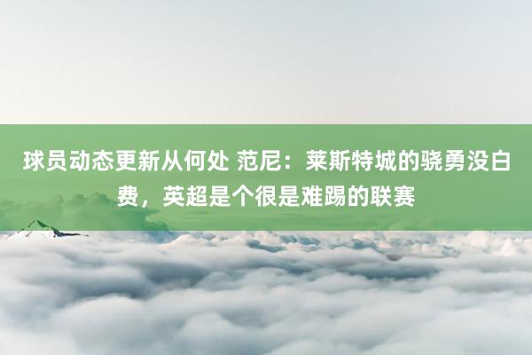 球员动态更新从何处 范尼：莱斯特城的骁勇没白费，英超是个很是难踢的联赛