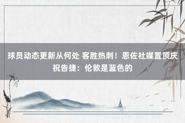 球员动态更新从何处 客胜热刺！恩佐社媒置顶庆祝告捷：伦敦是蓝色的