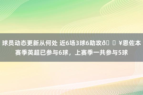 球员动态更新从何处 近6场3球6助攻🔥恩佐本赛季英超已参与6球，上赛季一共参与5球