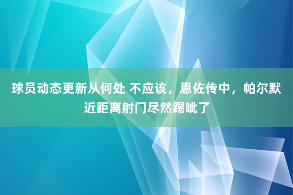 球员动态更新从何处 不应该，恩佐传中，帕尔默近距离射门尽然踢呲了