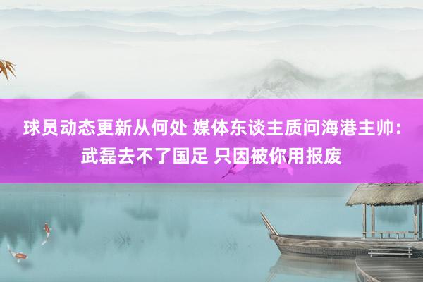 球员动态更新从何处 媒体东谈主质问海港主帅：武磊去不了国足 只因被你用报废